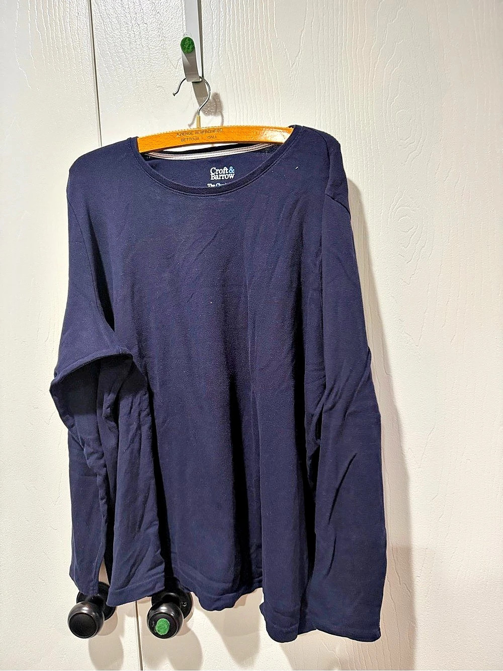 Croft & Barrow The Classic Tee Long Sleeve Cotton Tee in Blue Size 2X Like New